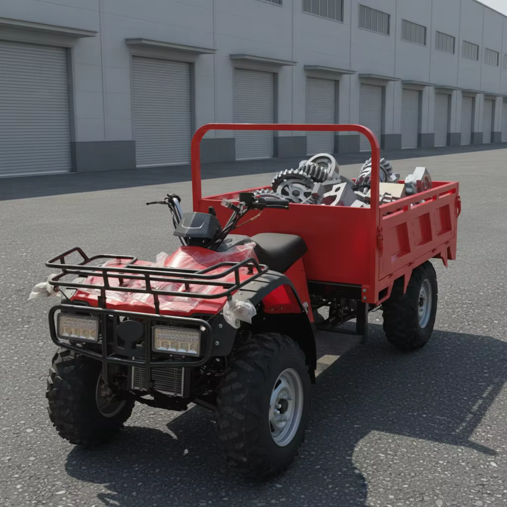Véhicule utilitaire agricole 4x4 avancé de 400 cm³ avec remorque pour adultes, idéal pour le transpo