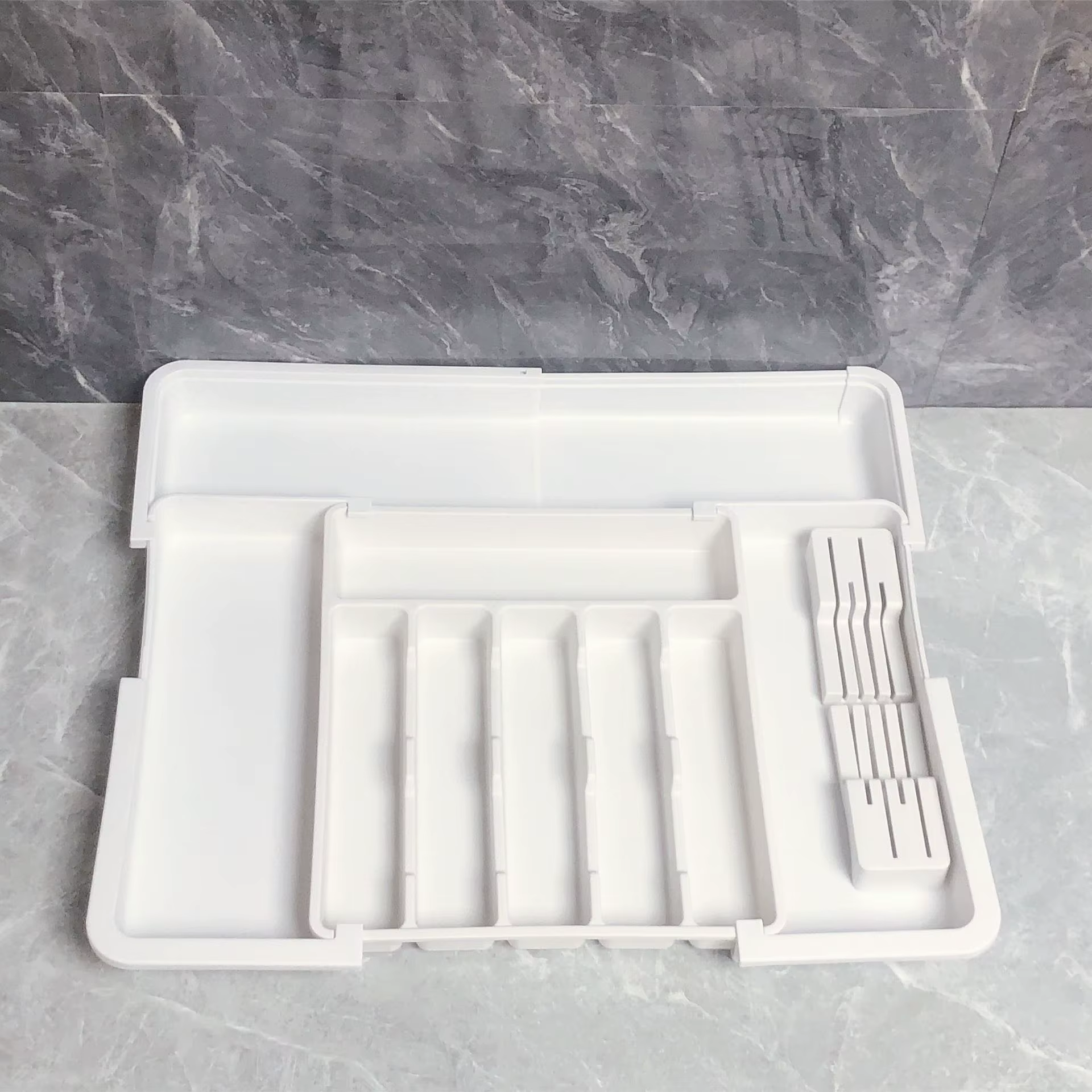 Organisateur de tiroir à couverts extensible et réglable, plateau de rangement pour ustensiles de cu