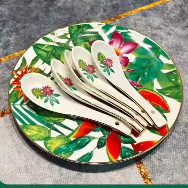 Assiette, bol à riz, pot à soupe, vaisselle de la série Forêt tropicale, vaisselle en porcelaine oss