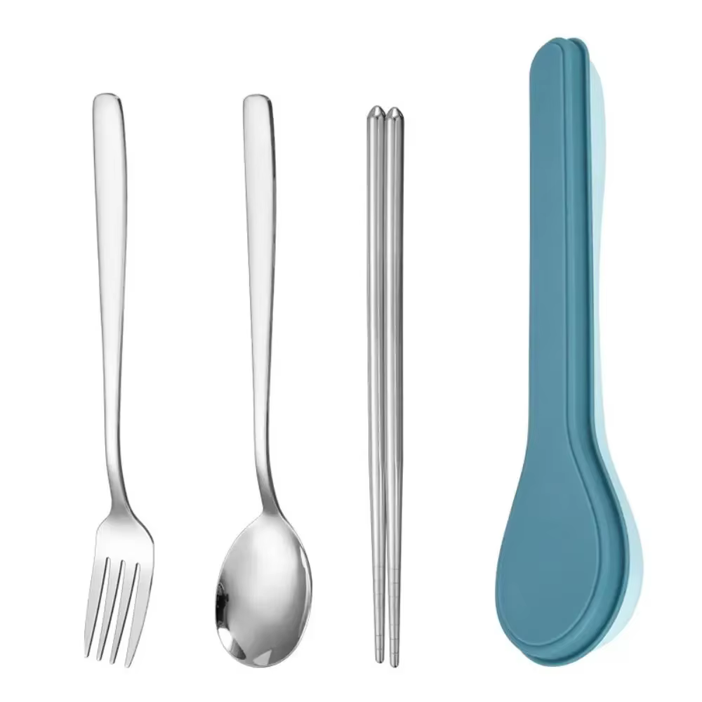 Ensemble de couverts portables avec étui de rangement, style coréen, pour la maison, l'école, la cui