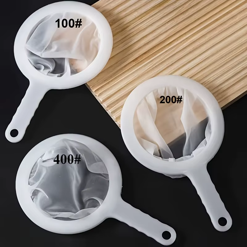 Ensemble de filtres en verre 3 pièces – Dimensions de maille 100/200/400 pour café, thé, jus, lait d
