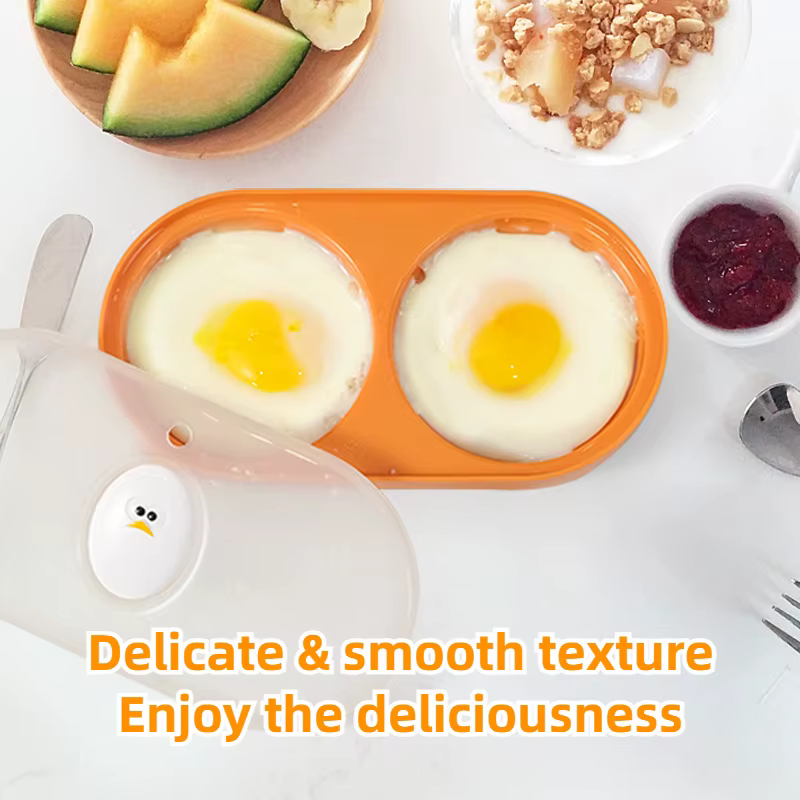 Joie-Oeuf poché double micro-ondes, cuiseur à œufs, boîte à œufs frits, petit-déjeuner, boîte à œufs