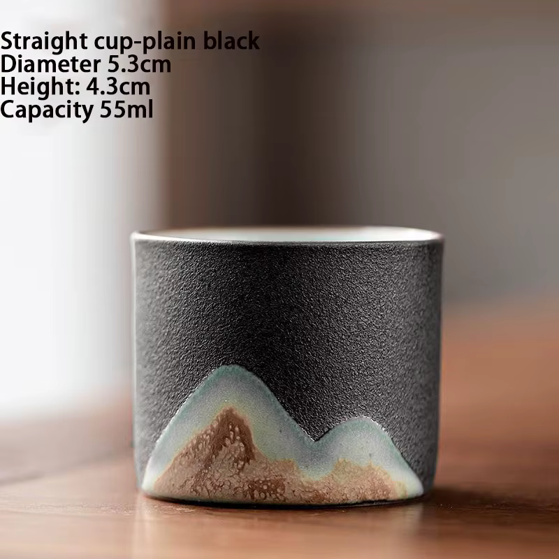 Tasse à café rétro en céramique, tasse d'eau de bureau, tasse à thé, tasse à café à manche en bois, 