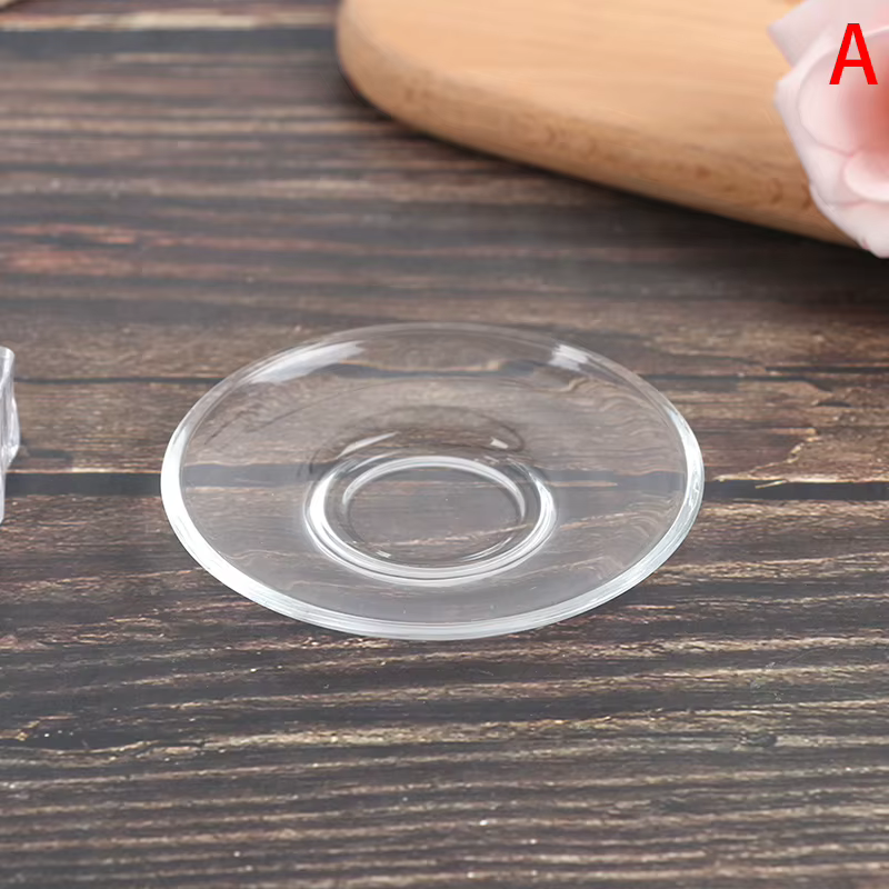 Soucoupes en verre transparent résistant à la chaleur de type C pour tasses à thé, café et boissons