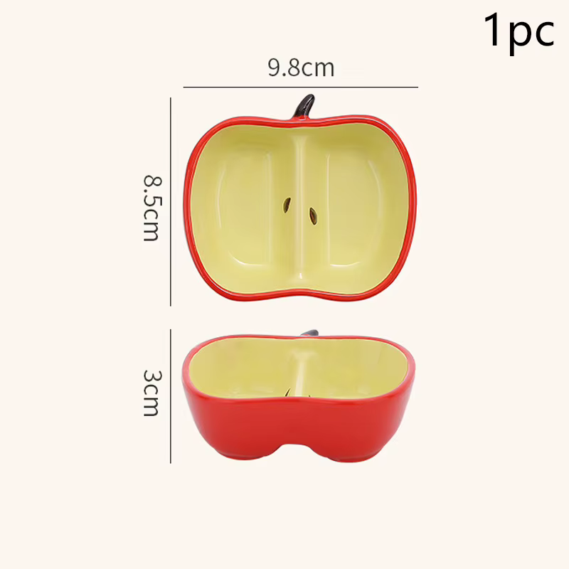 Plat créatif en porcelaine de Style coréen, en forme de Fruit mignon, vaisselle de ménage en céramiq