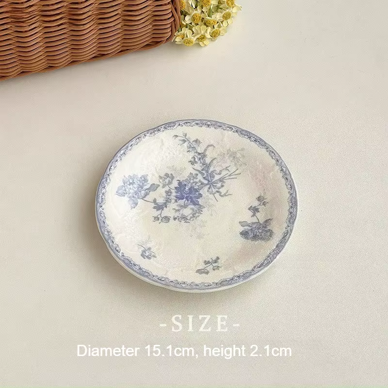 Assiette à gâteau en céramique, sensation haut de gamme, assiette à fruits domestique, Style Antique