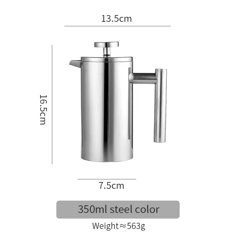 Bincoo 350 ml/800 ml/1000 ml cafetière cafetière à presse française cafetière en acier inoxydable Do