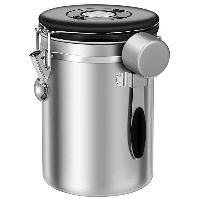 LMETJMA 1.8L cartouche de café pour café moulu boîtes de stockage de café en acier inoxydable avec c