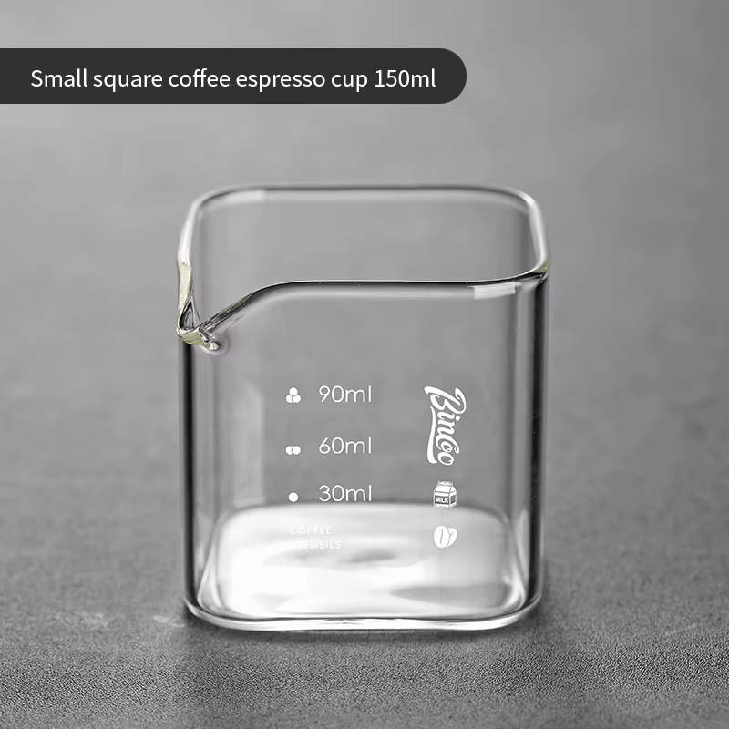 Bincoo Tasse à onces en verre expresso 150 ml avec échelle, tasse à mesurer le café et crémier au la