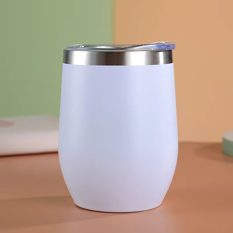 Tasses thermiques en coquille d'œuf de 12oz, tasses à vin en acier inoxydable 304, flacons sous vide