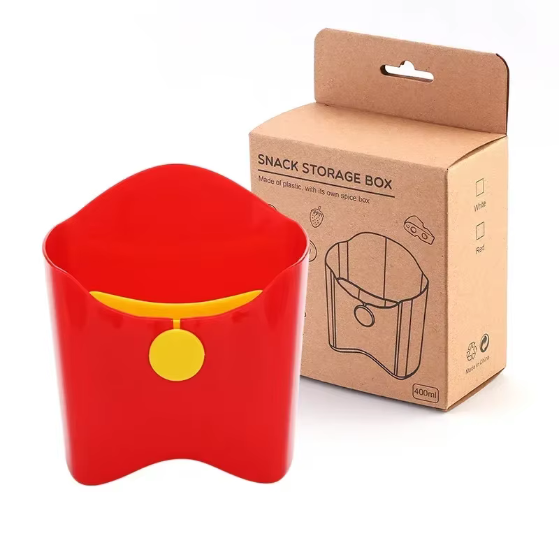 Gobelet portable en plastique pour frites, organisateur de collations, bol à salade carré en PP de q