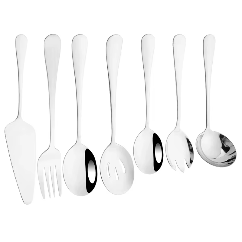 Ensemble de couverts occidentaux en acier inoxydable, cuillère à soupe, fourchette à salade de fruit