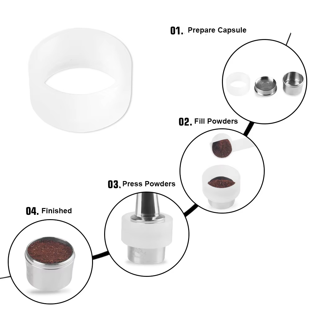 Dosettes de capsules de café expresso réutilisables en acier inoxydable, pour trois cœurs Cafissimo