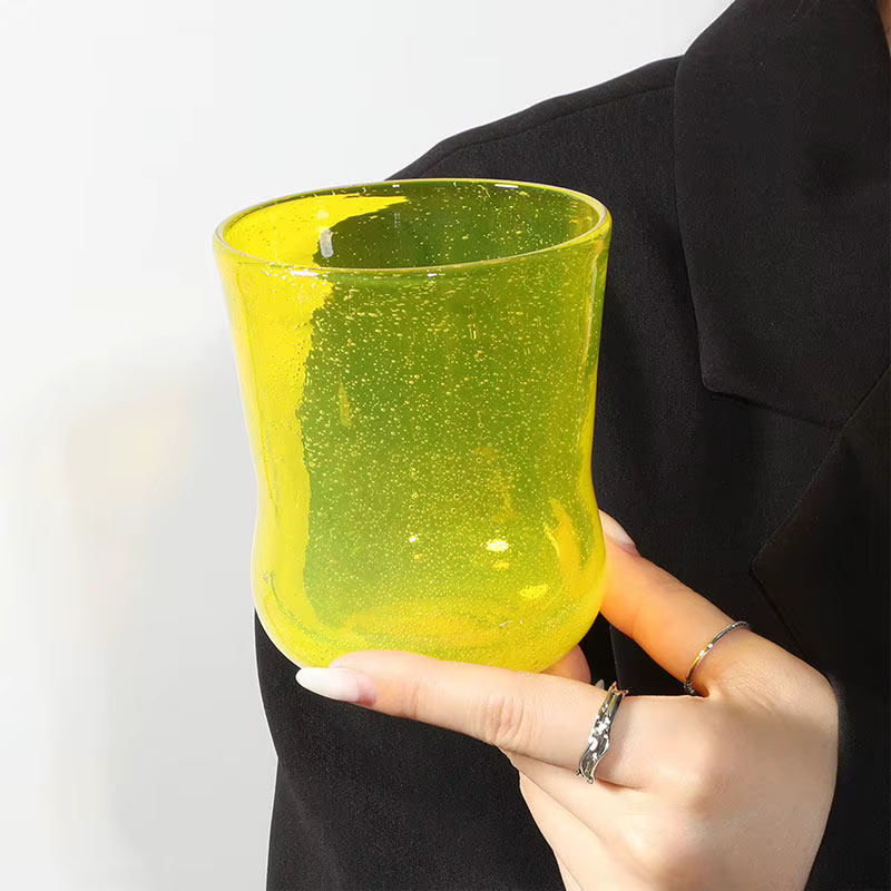 Verre à café en verre coloré, verre à vin, verre à lait, verre à jus, verre à eau, fait à la main, v