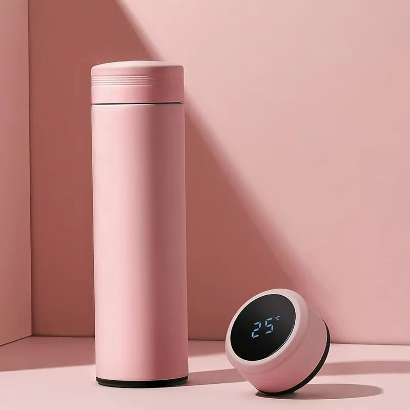 Tasse Thermos à affichage de la température de 500ML, bouteille Thermos divisée en acier inoxydable,