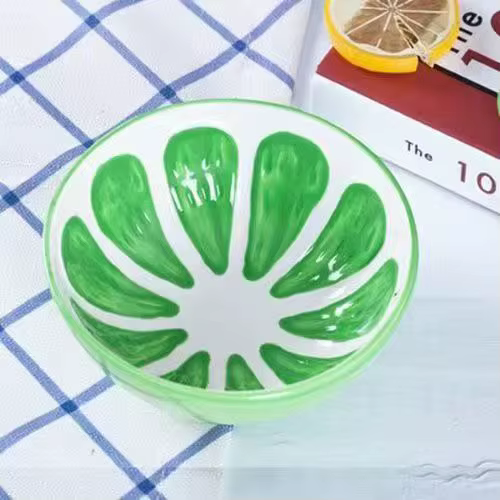 Bol en céramique créatif peint à la main motif pastèque, adorable bol à fruits, ensemble de vaissell