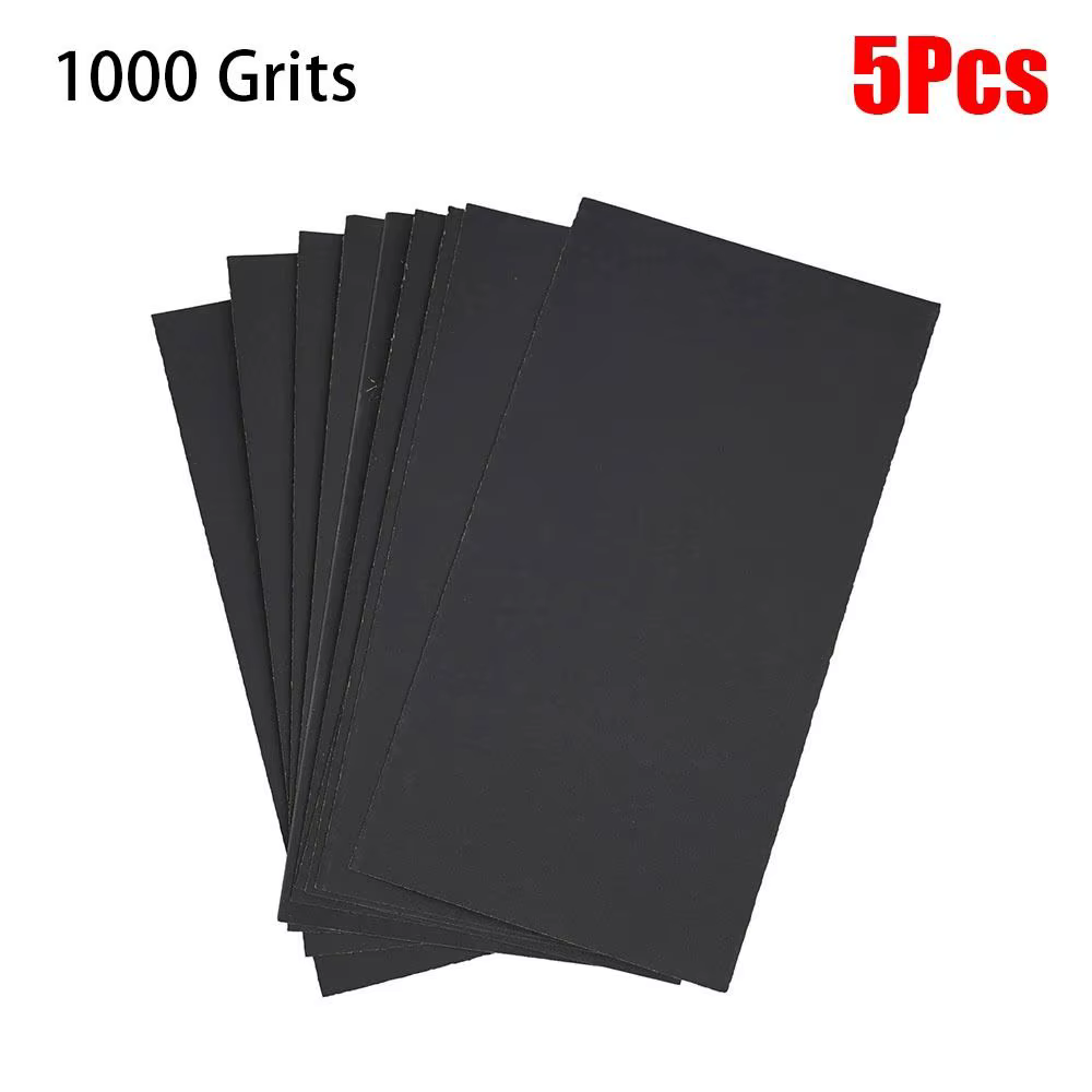 Lot de 5 papiers abrasifs humides et secs, grains 600/800/1000/1200/1500/2000/2500, pour métal, verr