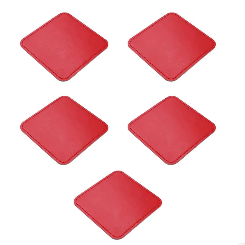 Sous-verres carrés en PU résistant à chaleur, tapis tasse absorbant, imperméable antidérapant pour m
