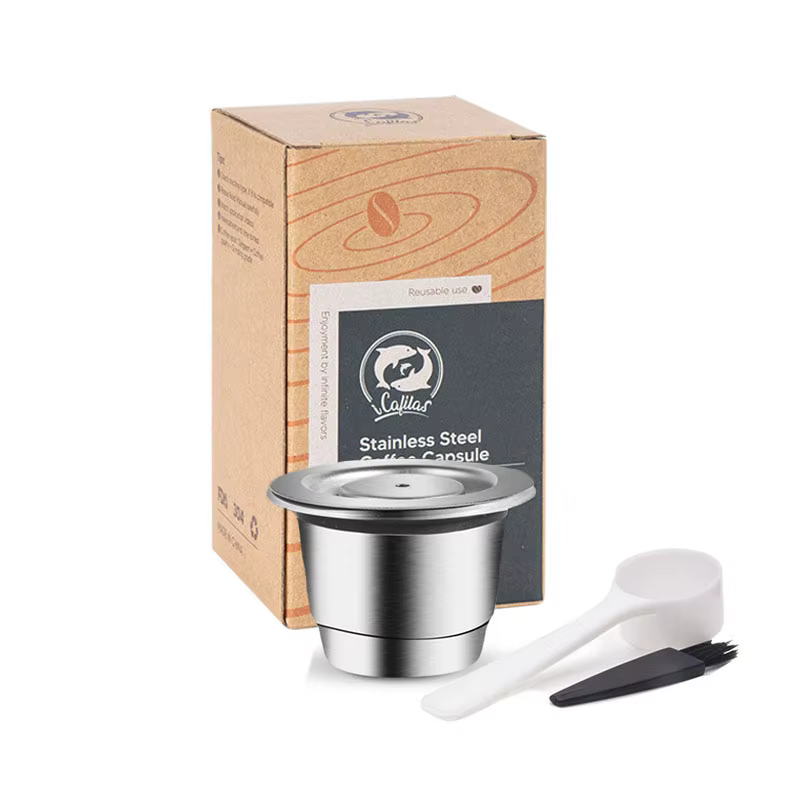 ICafilas-Capsules réutilisables pour café expresso, dosette illable au quotidien, utilisation Crema 
