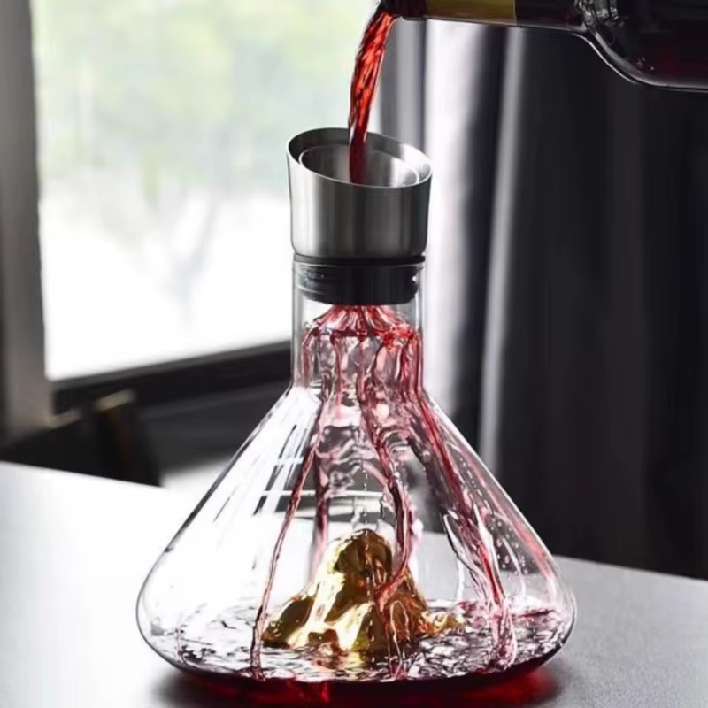 Carafe à vin pour whisky Iceberg, 1500ML, fait à la main, verseur de vin en cristal sans plomb, Cara