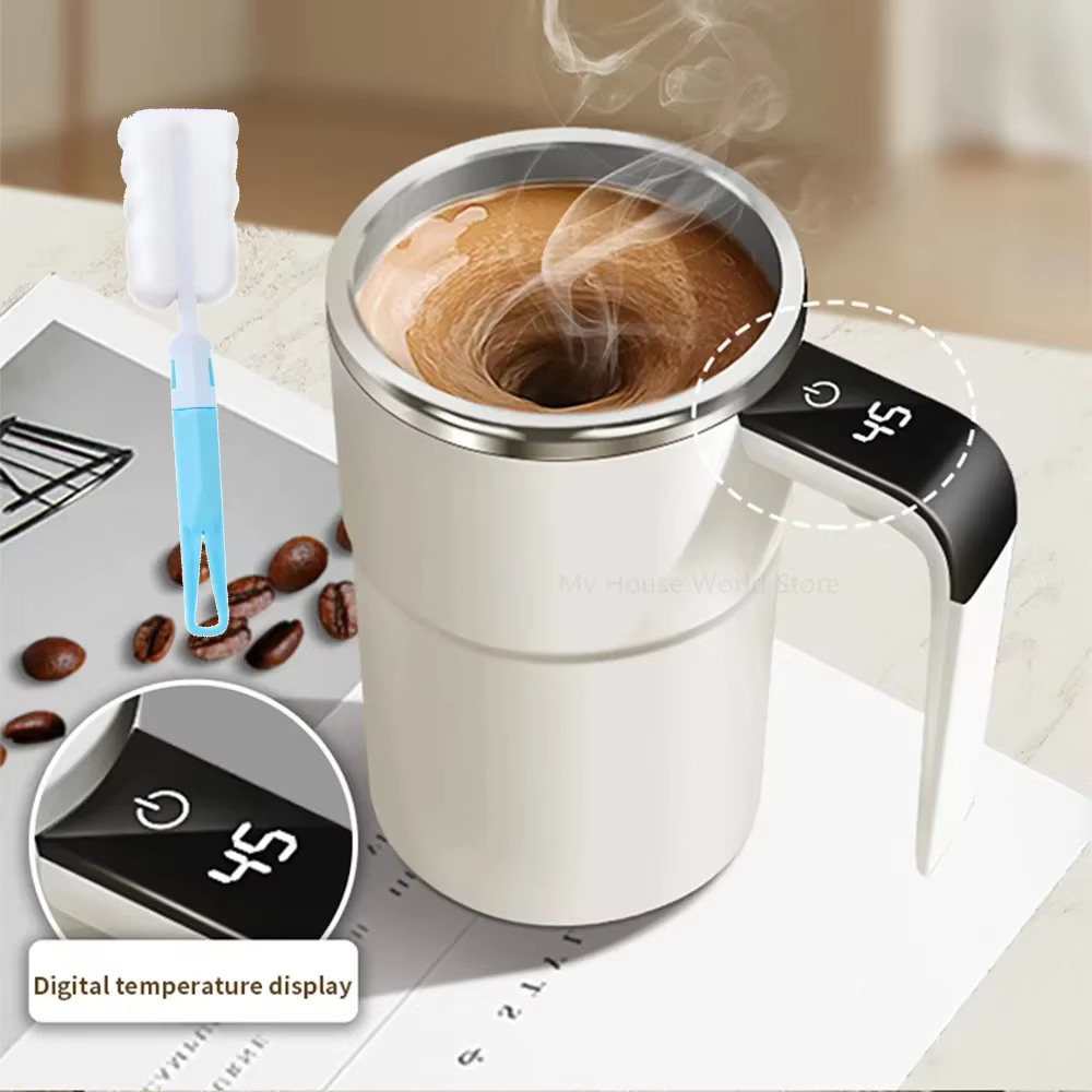Tasse à café intelligente Recharge tasse à café à mélange automatique tasse à café magnétique en aci