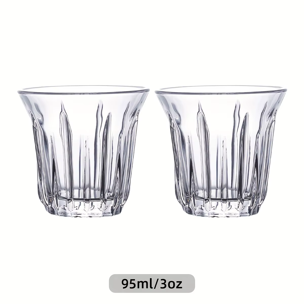 Lot de 2 tasses à expresso, tasses en verre transparent pour café, verres à café, accessoires à expr