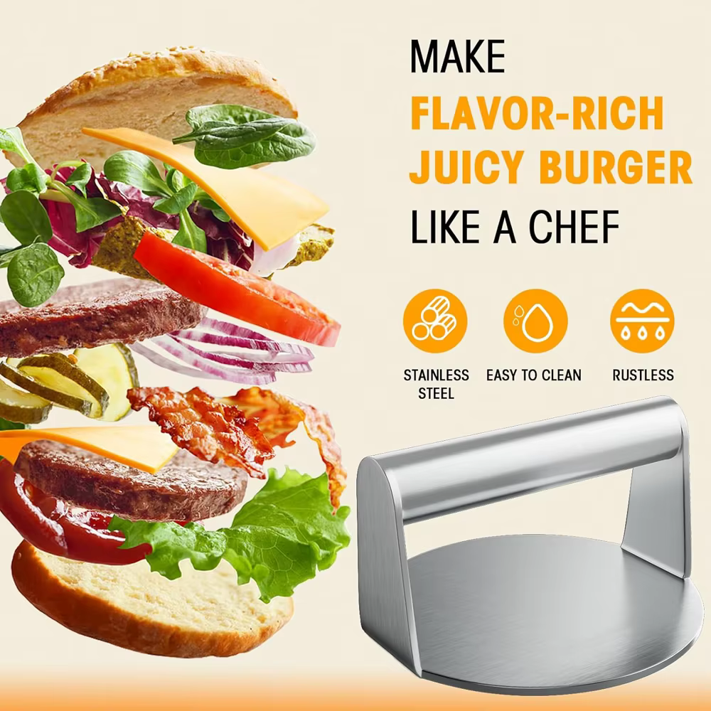 Presse à Viande Antiarina en Acier Inoxydable 430, Circulaire et Carré, Outil de Cuisine