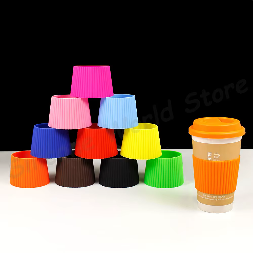 Silicone World 2 pièces/ensemble couvercle de tasse à café en Silicone isolation thermique manchon d