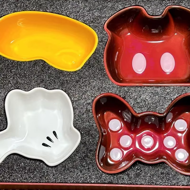 Ensemble d'assiettes à dîner souris mignonne, vaisselle, plats en céramique de dessin animé mignon,