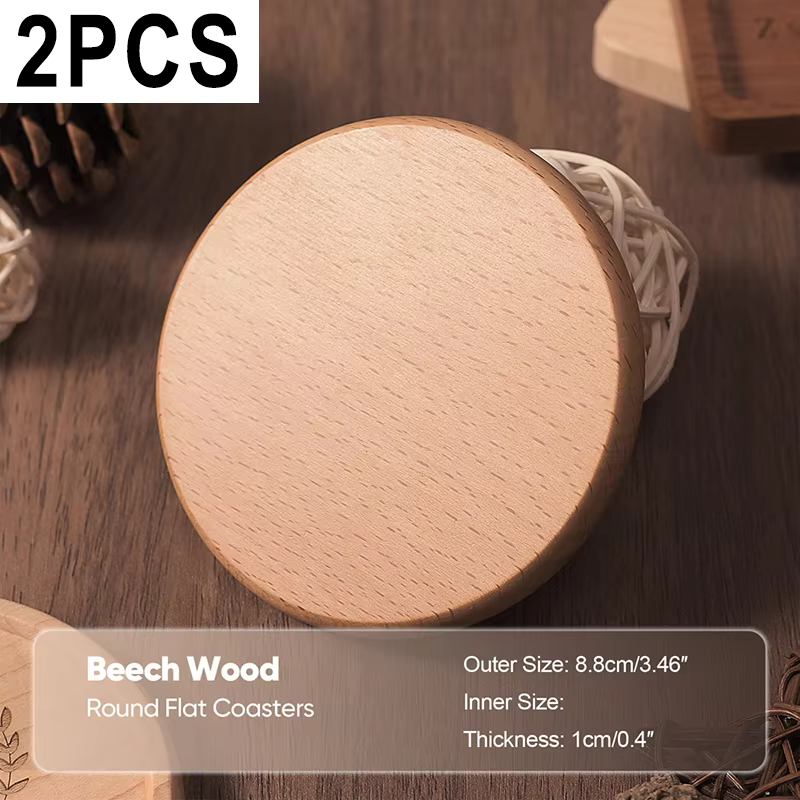 Coaster Gift 2 pièces gratuit personnalisé gravé sous-verres en bois avec rainure sur mesure pour ca
