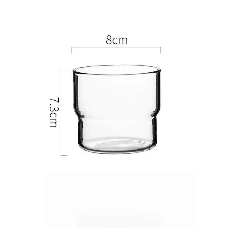 Tasse ronde en verre Transparent, tasse d'eau empilable à Double couche à l'ancienne, adaptée au caf