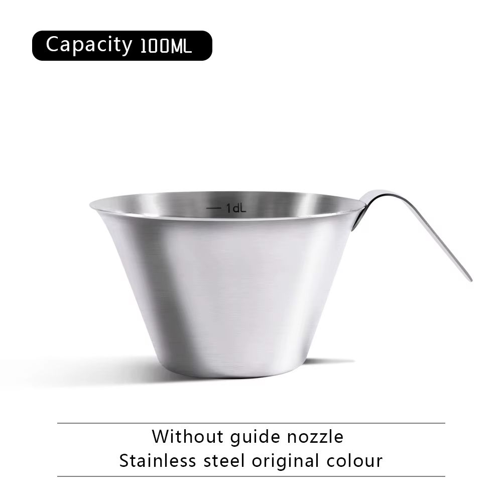 Tasse d'extraction d'espresso 100ML, en acier inoxydable 304, avec échelle, épaisse, onces exquises,