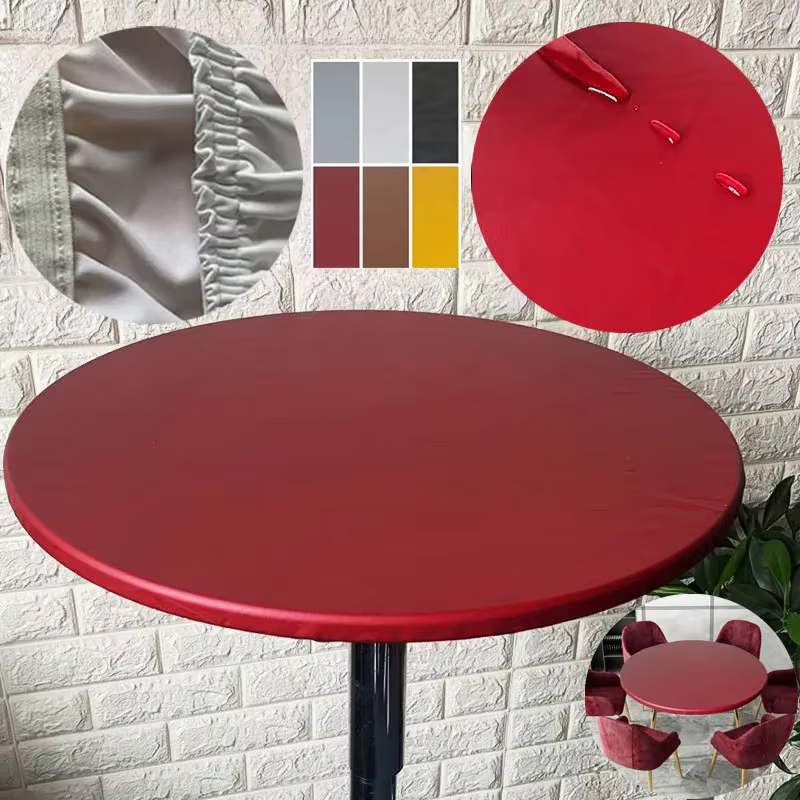 Juste de table ronde pour mariage, étui étanche, nappe élastique couvertes, huile verte, décoration