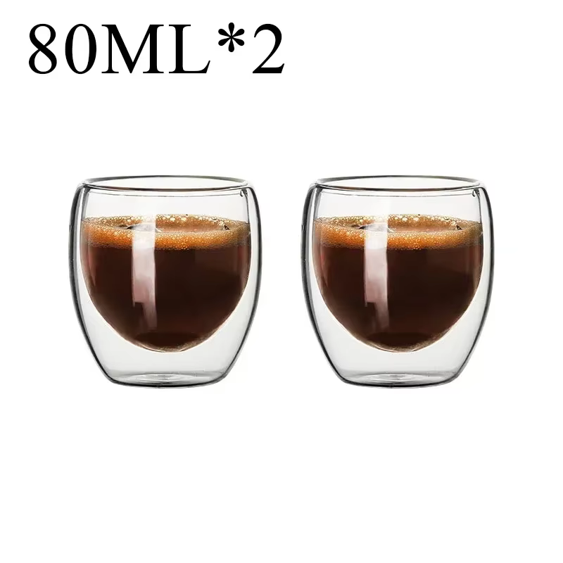 Tasse en verre borosilicaté à double paroi, haute teneur en borosilicate, degré de chaleur, thé, lai