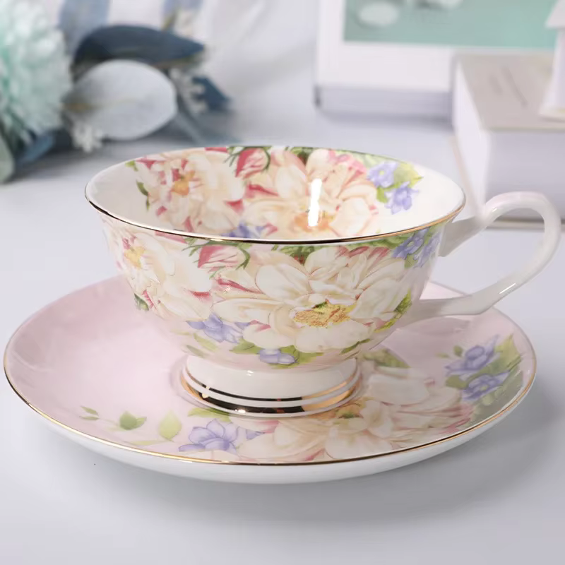 Tasse à thé britannique anglaise de l'après-midi, assiettes de qualité supérieure, maison et bureau,