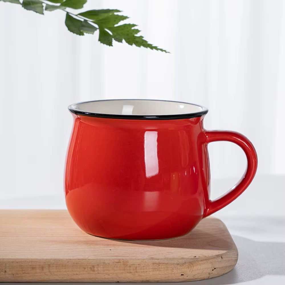 Tasse à eau nordique en céramique, tasse à lait 300/400ml, tasse à café de couleur unie, tasse à thé