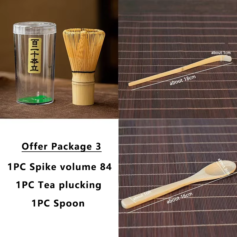 Service à thé japonais, fouet Matcha (Chasen), cuillère et cuillère à thé (Chashaku), accessoires en