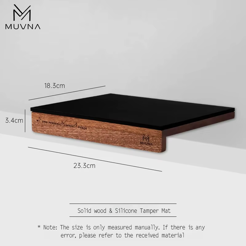 Tapis de tassage MUVNA Espresso en bois, accessoires pour café, station barista, support en silicone