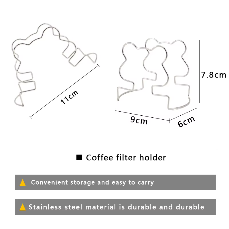 Porte-café de style japonais avec crochet d'oreille, porte-sac en papier filtre, en acier inoxydable