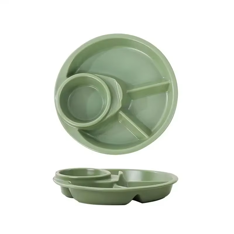 Assiette Ronde pour Salade de Fruits, Plateau à Dip pour Petit-Déjeuner, Assiettes à Dîner, Plats à 