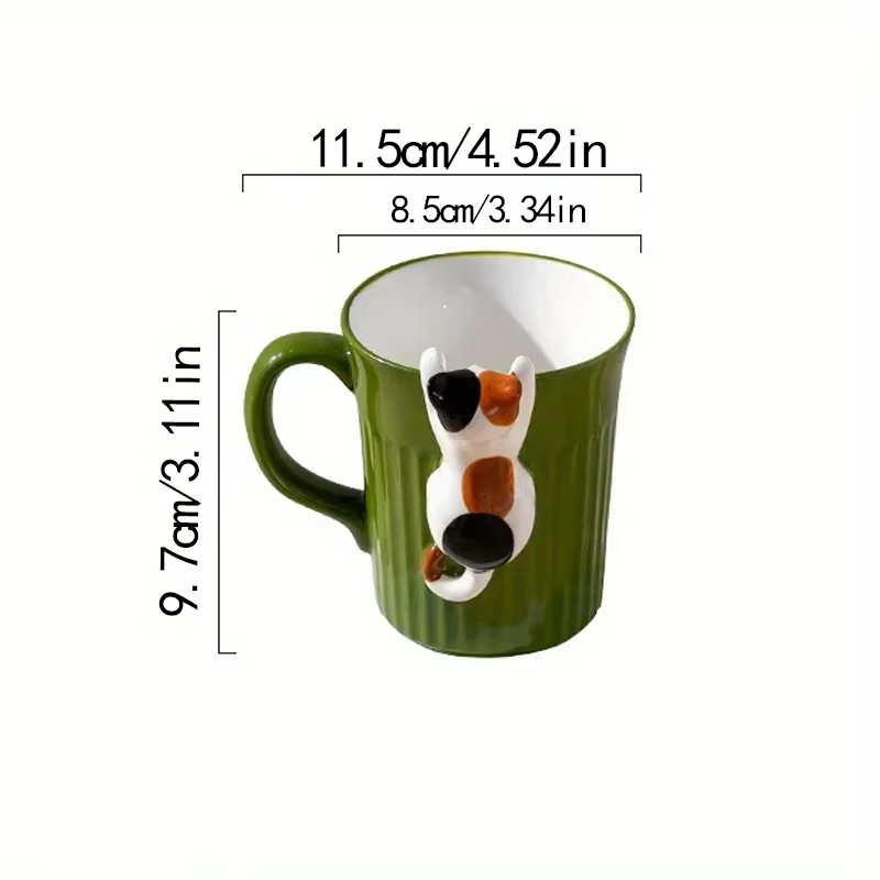 Mug à chat adorable – Tasse à café en céramique mignonne avec motif de chat pour les amoureux des an
