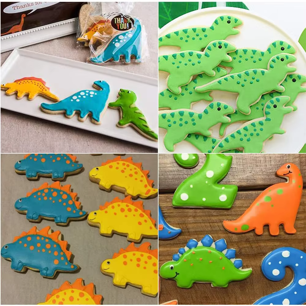Emporte-pièce dinosaure Dino en acier inoxydable, dessins alimentaires, cuisson pour enfants, fourni