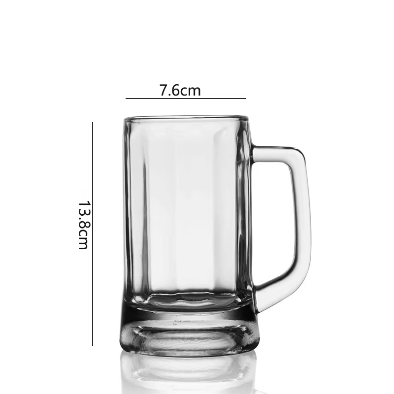 Verre à bière à fond épais de 400ml/600ml, verre à bière de grande capacité avec poignée, verres à v