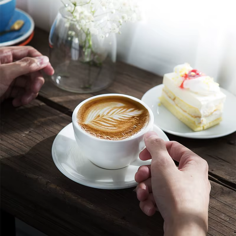 Tasse à café en céramique épaisse créative 350ml Latte Cappuccino tasse à café et soucoupe maison ta