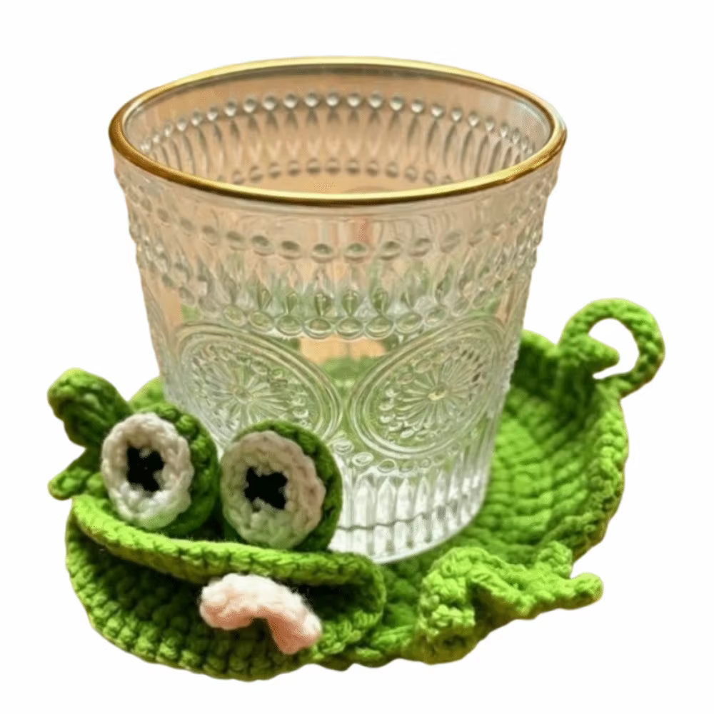 Sous-verres en crochet pressable en forme d'écureuil, créatifs, anti-stress, tapis tricoté en forme 