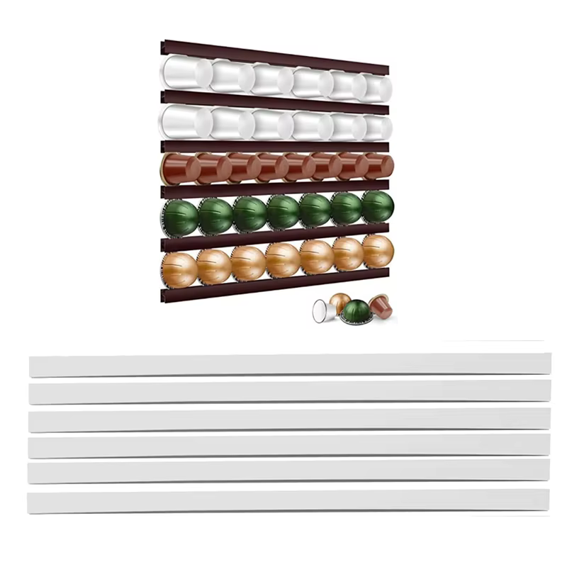 Bandes de rangement pour dosettes de café, support pour dosettes, gain de place, compatible avec les