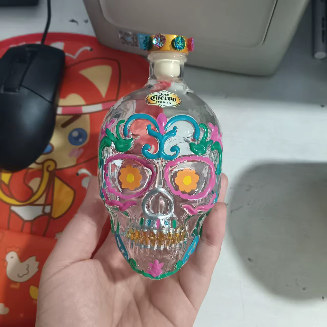 Carafe à whisky Sugar Skull, bouteille en verre pour le Jour des Morts, collection de décorations po
