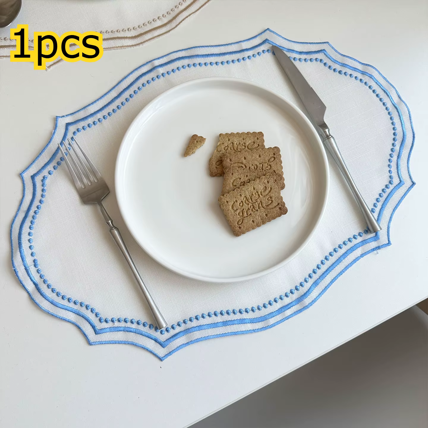 Tapis de Table en dentelle française, napperon en tissu brodé Vintage, Imitation coton et lin, tapis