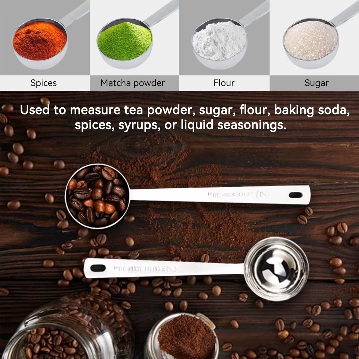 Cuillère à café en acier inoxydable, cuillère à soupe cuillère à mesurer cuillère à café à Long manc