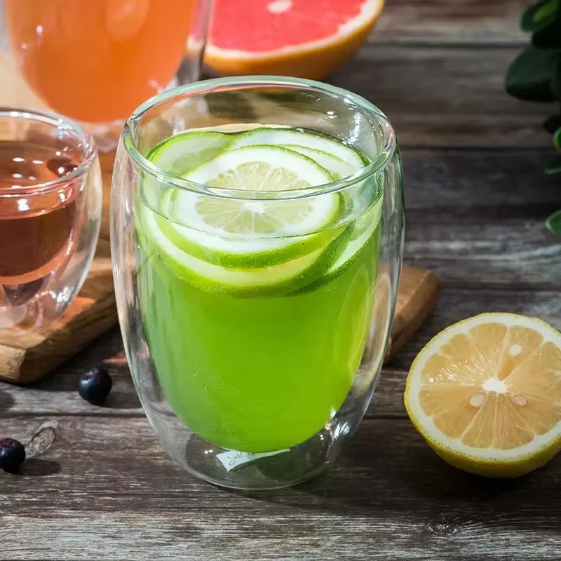 Tasse en verre borosilicaté à double paroi, haute teneur en borosilicate, degré de chaleur, thé, lai